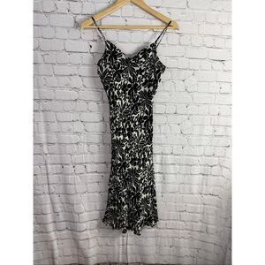 Angie Y2K Floral Spaghetti Strap Dress Size Medium Black White  K